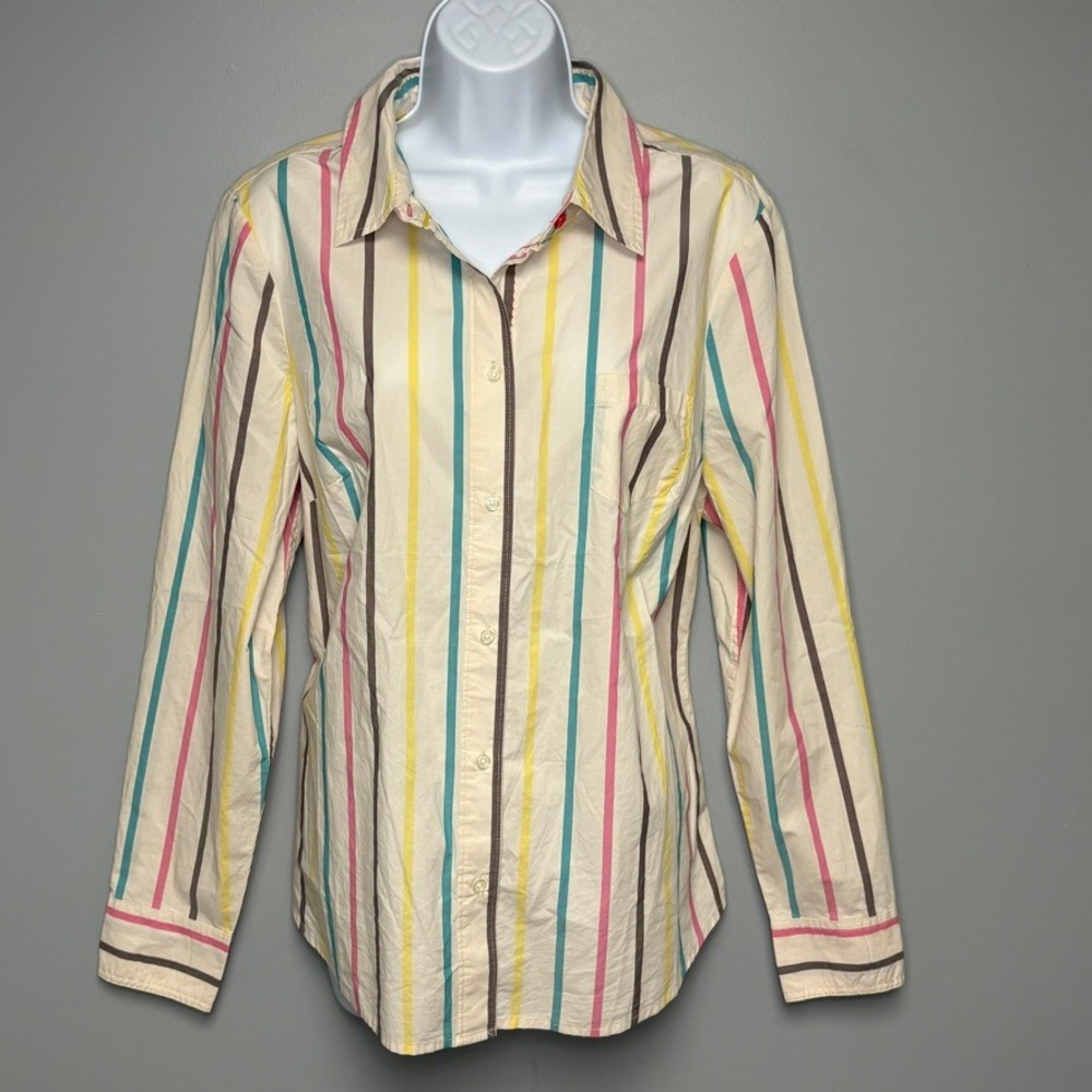 NWOT‎ Boden Colorful Stripe Career Preppy Long Sleeve Button-Up Shirt Sz 12R